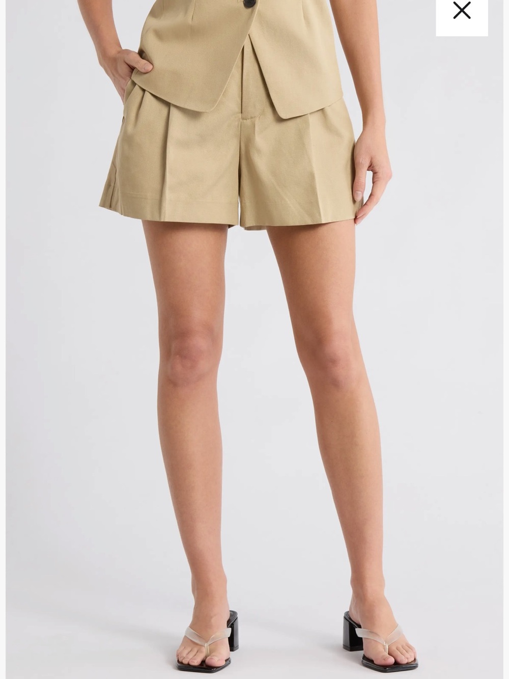 Urban Outfitters Khaki Pleated Tailored Women's Shorts